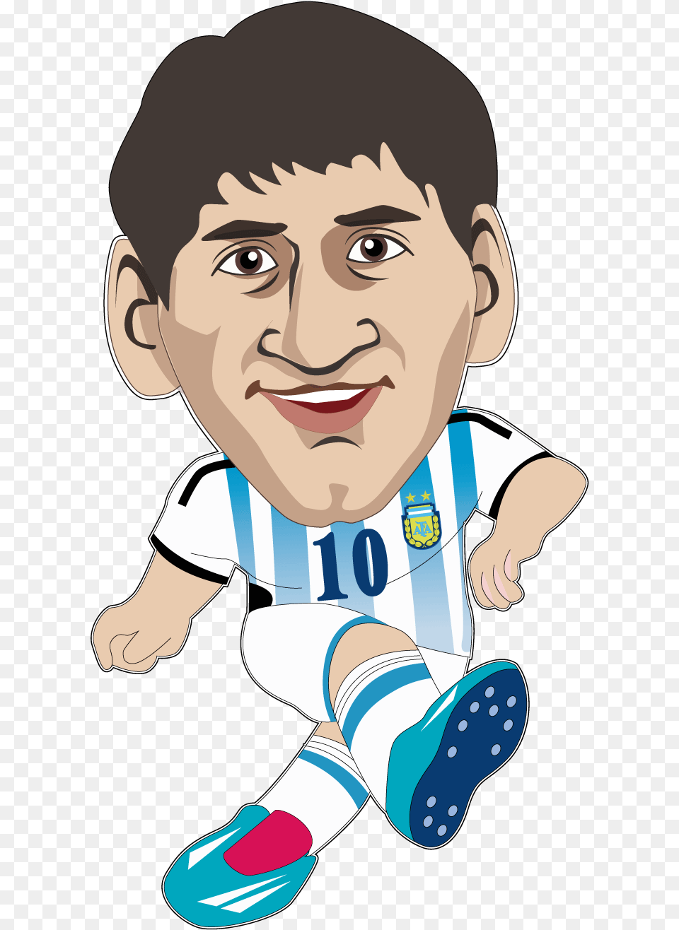 Download Fifa Vector Cup Messi Of National Football Clipart Lio Messi Cartoon, Baby, Face, Head, Person Free Png