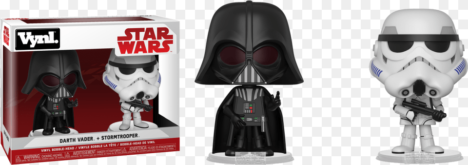 Download Figures Star Wars Darth Vader Stormtrooper Vinyl Darth Vader And Storm Trooper, Baby, Person, Robot, Head Free Transparent Png