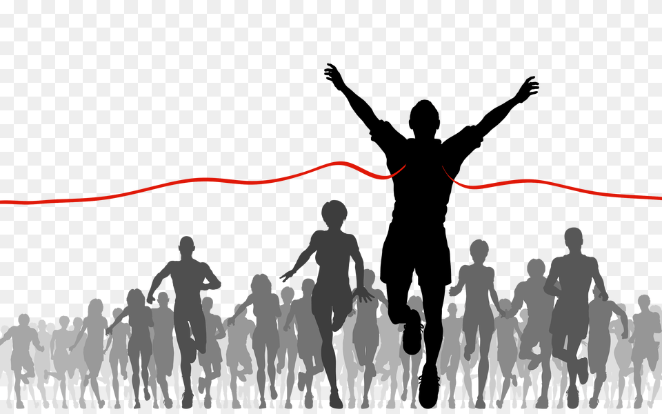 Download Finish Line Image 168 Finish The Race, Silhouette, Adult, Male, Man Free Png
