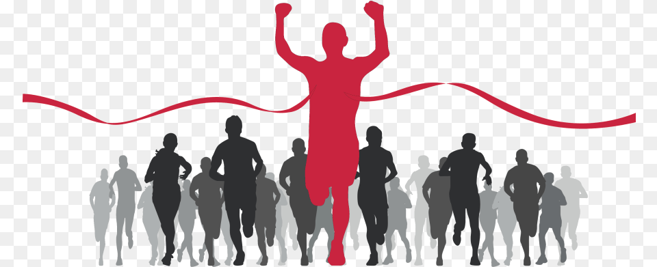 Download Finish Line Runner Finish Line Silhouette, Person, People, Head, Back Free Png