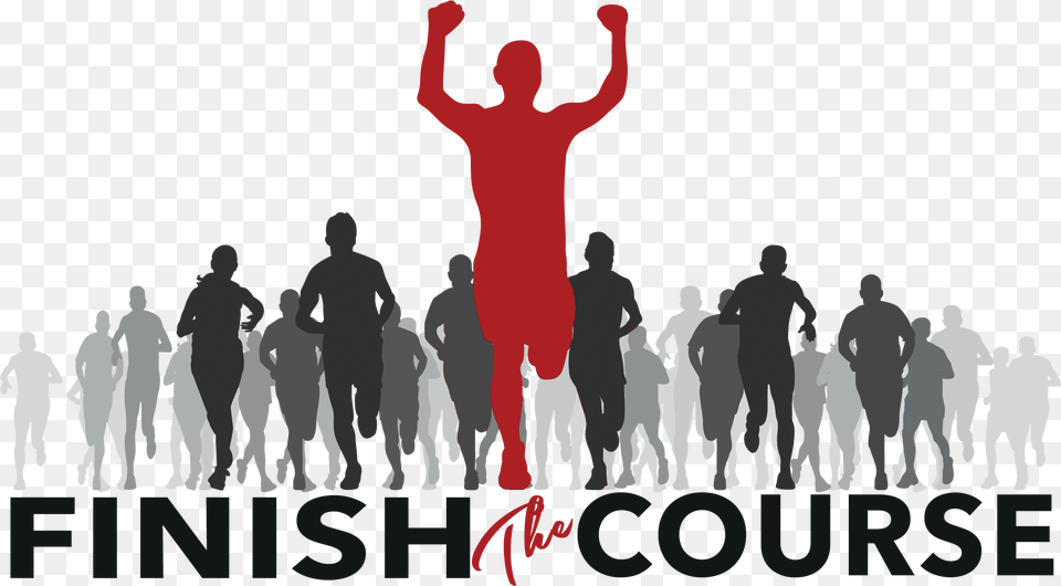 Download Finish The Course Full Size Image Pngkit Runner Finish Line Silhouette, People, Person, Crowd, Body Part Free Transparent Png