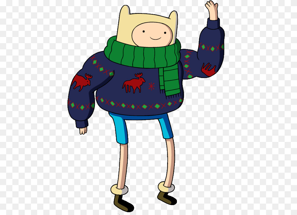 Finn Sweater Finn And Jake Christmas Sweaters Concept Art Adventure Time, Clothing, Hat, Knitwear, Coat Free Png Download