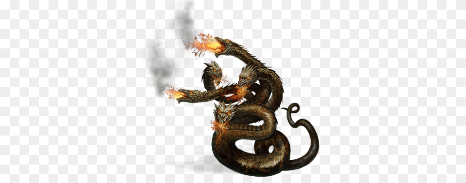 Download Fire Hydra Dragon Escupiendo Fuego, Animal, Reptile, Snake Free Png
