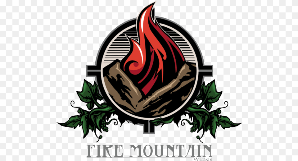 Fire Mountain Icon Image With No Background Illustration, Emblem, Leaf, Plant, Symbol Free Png Download