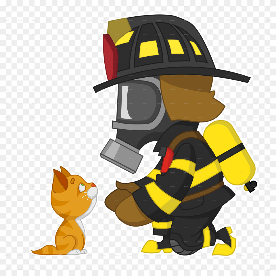 Download Firefighter And Kitten Firefighter, Device, Grass, Lawn, Lawn Mower Png Image