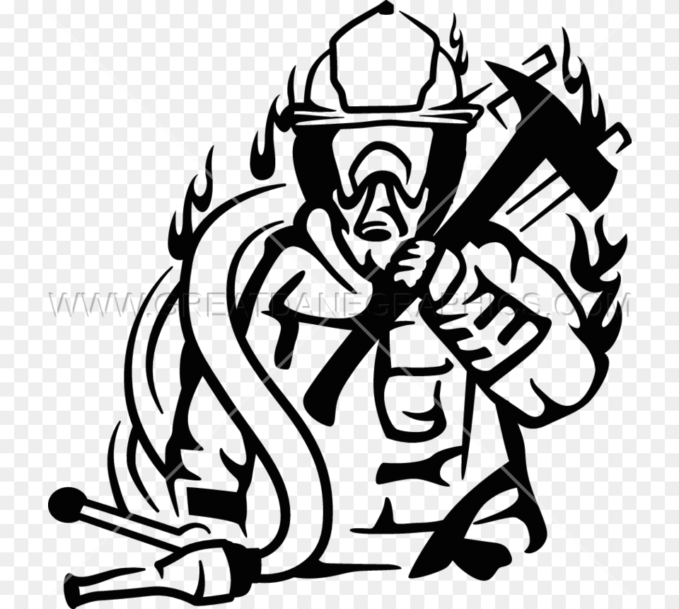 Download Fireman Graphic Black And White Clipart Firefighter Clip Free Png