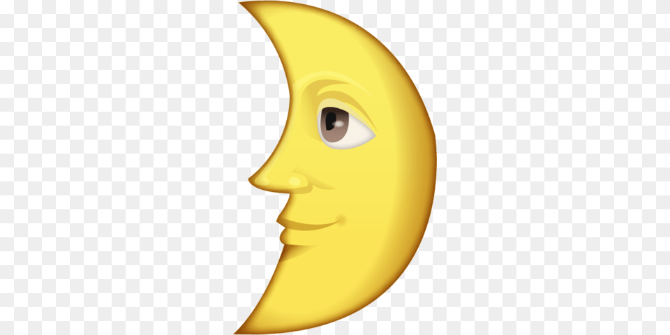 Download First Quarter Moon With Face Emoji Last Quarter Moon With Face Emoji, Produce, Plant, Fruit, Food Png