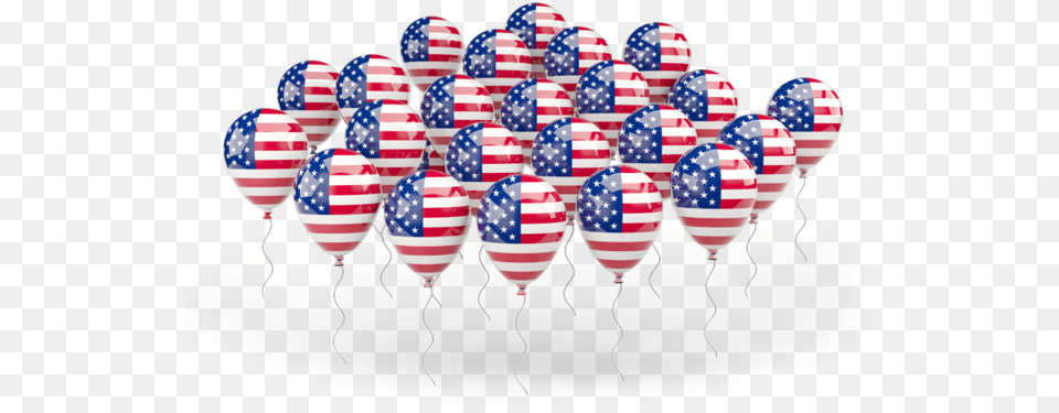 Download Flag Icon Of United States Of America At Flag, Balloon, Aircraft, Transportation, Vehicle Png Image