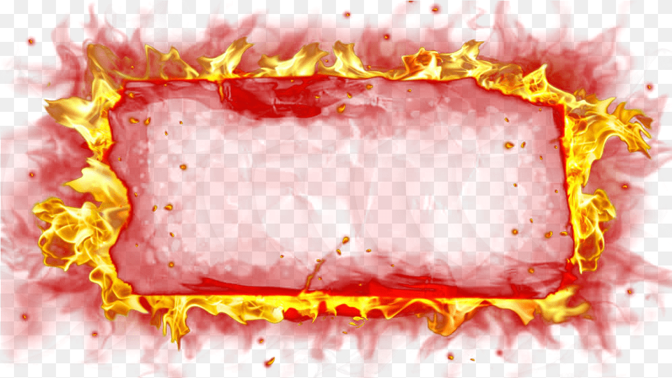 Download Flame Light Burning Border Flame Frame, Fire, Leaf, Plant, Pattern Png Image