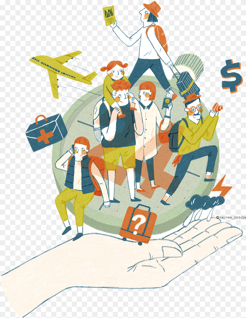 Download Flat People Travel Illustration Design Cartoon Cartoon, Adult, Person, Male, Female Free Transparent Png
