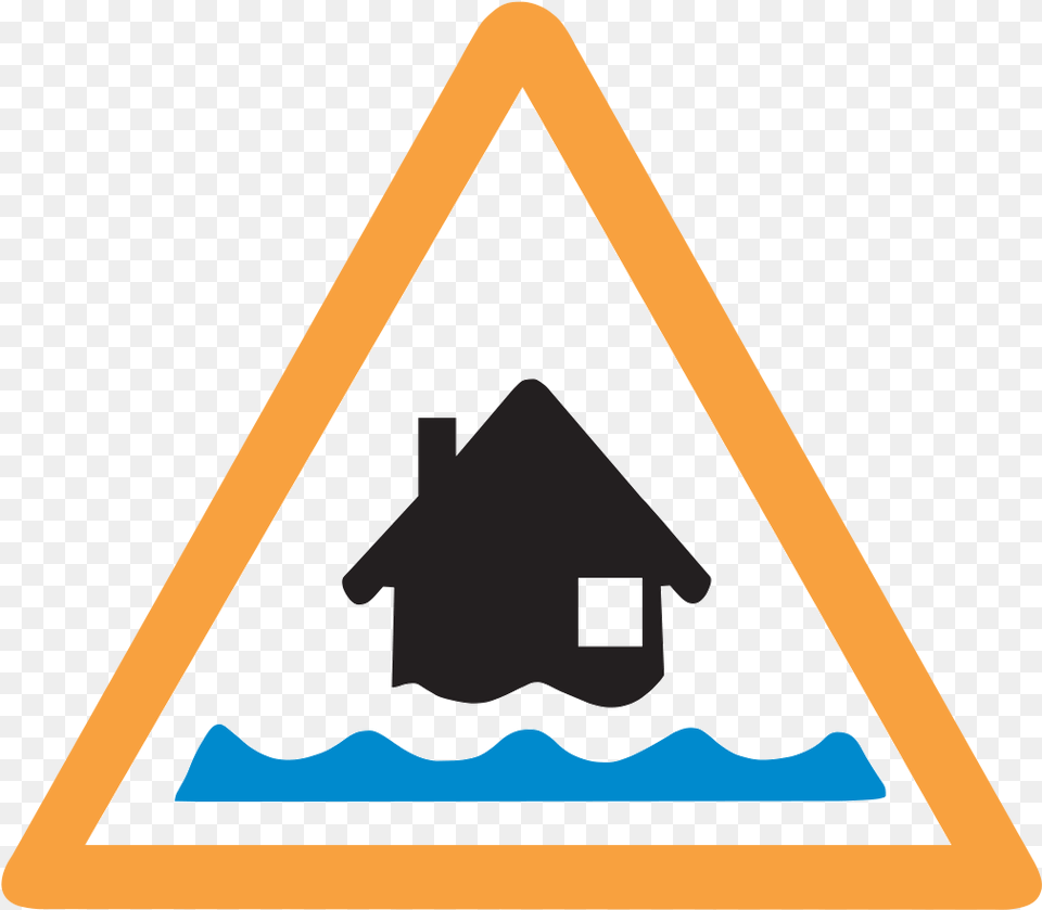 Flood Clipart Flood Warning Signs Uk, Triangle, Sign, Symbol, Road Sign Free Png Download
