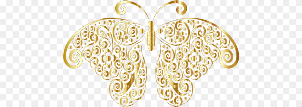 Floral Design Computer Icons Flower Gold Icon Background Gold Butterfly, Accessories, Earring, Jewelry, Chandelier Free Png Download