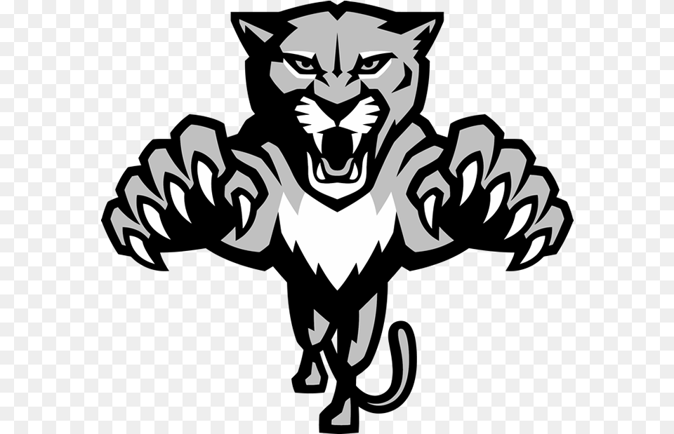 Florida Panthers Logo Black And White Full Size Panther Logo, Stencil, Electronics, Hardware, Baby Free Png Download