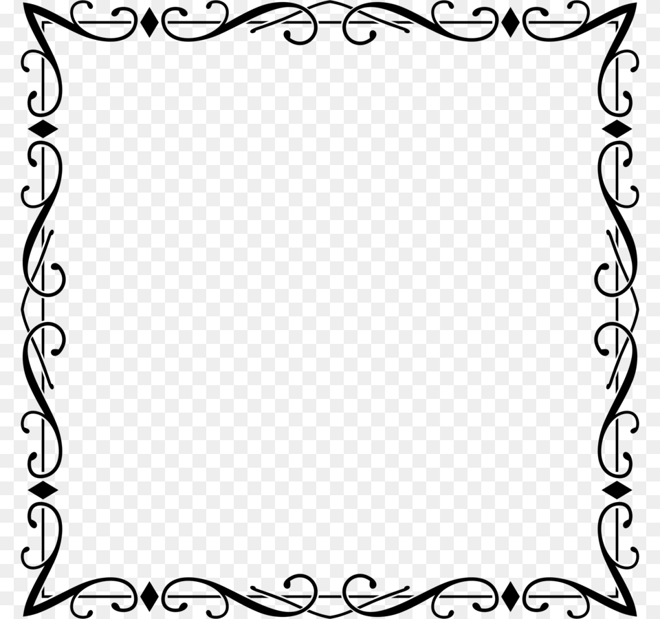 Flourish Frame Clipart Borders And Frames Picture Frames, Gray Free Png Download