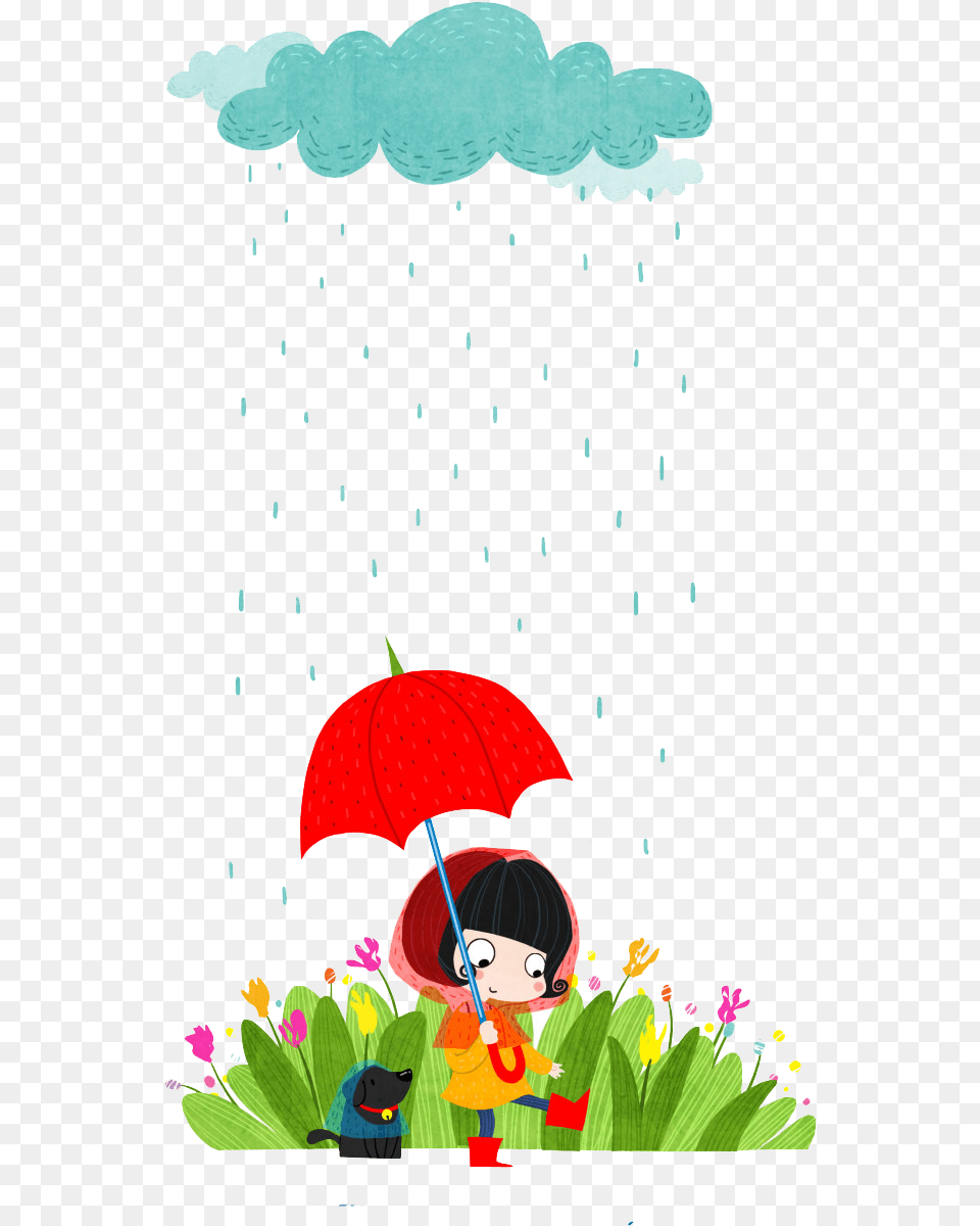 Flower Art Encapsulated Rain Postscript Designer Hq Um Dia De Chuva, Baby, Person, Face, Head Free Png Download