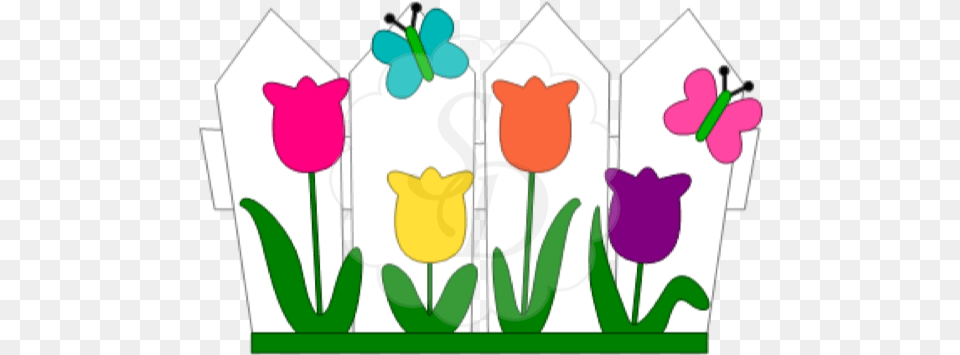 Download Flower Bed Available Clipart Fence With Flowers, Plant, Picket Png Image