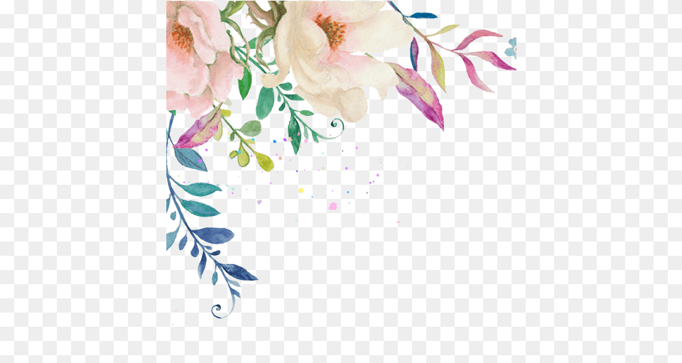 Flower Bouquet Wedding Watercolour Watercolor Ink Transparent Watercolor Flowers Border, Art, Floral Design, Graphics, Pattern Free Png Download