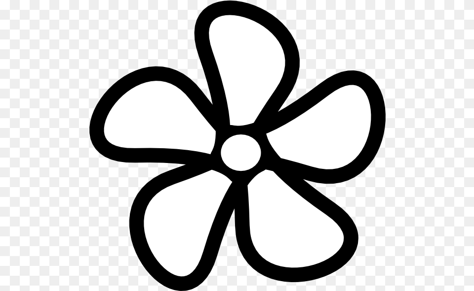 Flower Clip Art Flower Clipart Black And Small Flowers Images Outline, Machine, Propeller, Appliance, Ceiling Fan Free Png Download