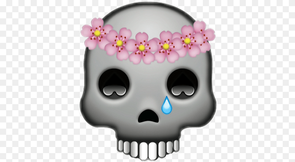 Download Flower Dailysticker Dead Blackandwhite Emoji Emoji, Mask Png Image