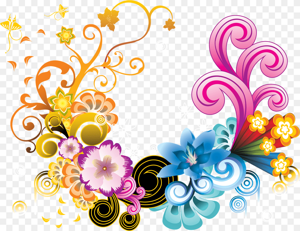 Download Flower Designs Colorful Flowers Logo Design, Art, Floral Design, Graphics, Pattern Png