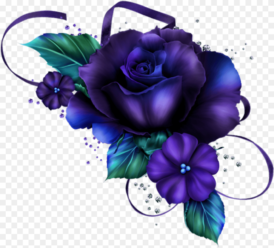 Download Flower Flowers Flores Flor Azul Blue Rosas Rose, Art, Floral Design, Purple, Plant Free Png