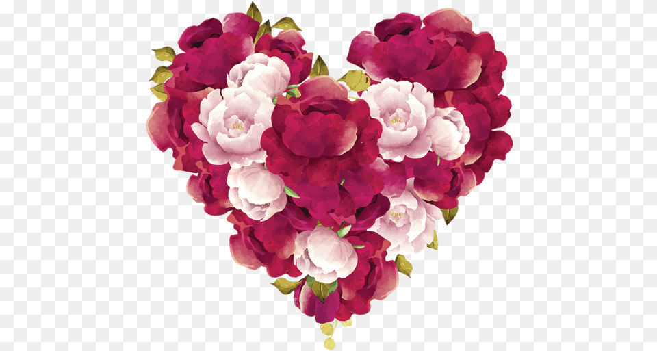 Download Flower In Heart Shape Heart Flower, Flower Arrangement, Flower Bouquet, Geranium, Plant Free Png