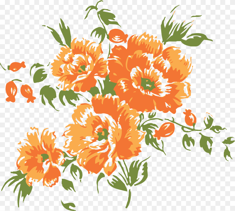 Download Flower Orange Blossom Clip Art Orange Flowers Transparent Background, Pattern, Graphics, Floral Design, Plant Png