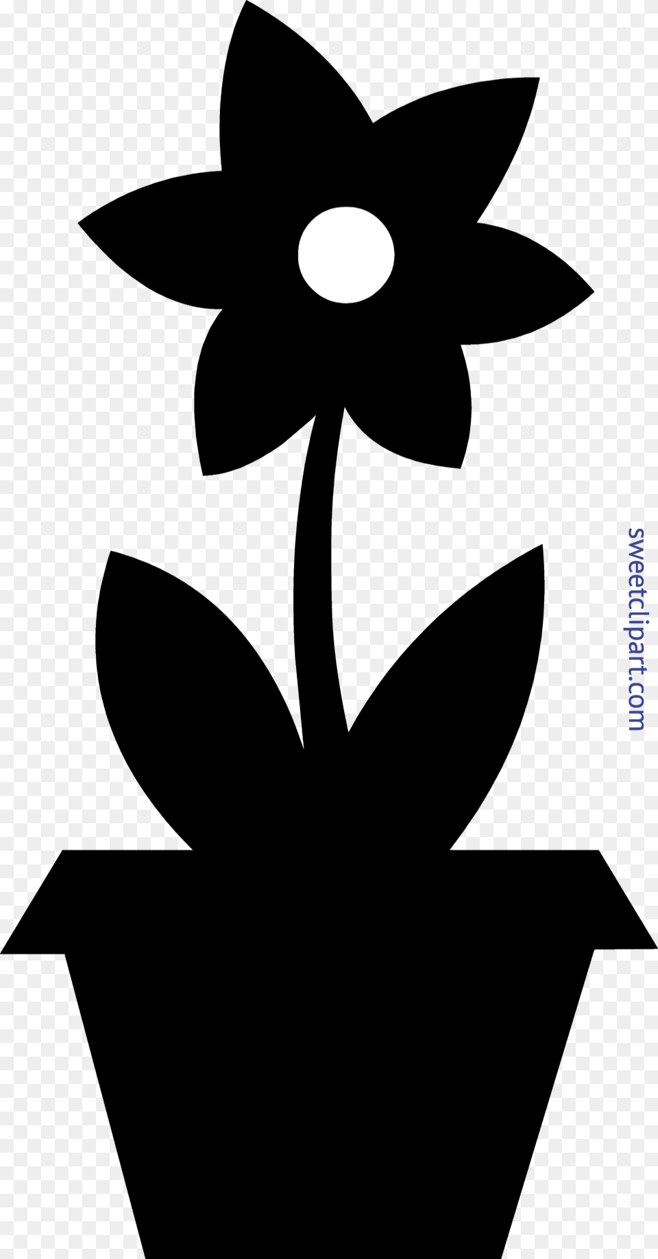 Flower Pot Silhouette Clip Art Clipart Flower Pot Silhouette, Nature, Night, Outdoors, Astronomy Free Png Download