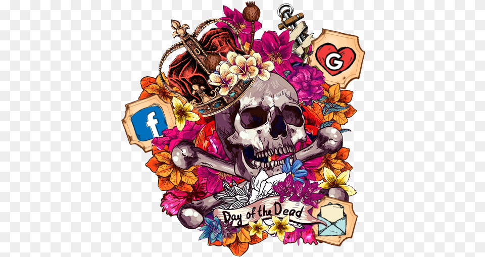 Download Flower Skull Graffiti Themes Hd Wallpapers Icons Scary, Art, Book, Comics, Graphics Png Image