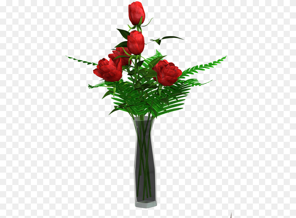 Download Flower Vase Image Rose In Vase, Flower Arrangement, Flower Bouquet, Plant, Pottery Free Png