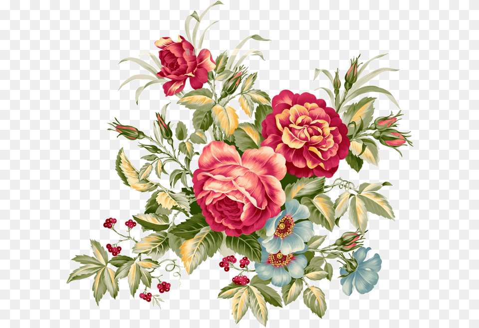 Download Flowers Clipart Vintage Image With No Flower Clip Art Vintage, Plant, Pattern, Graphics, Flower Bouquet Free Transparent Png