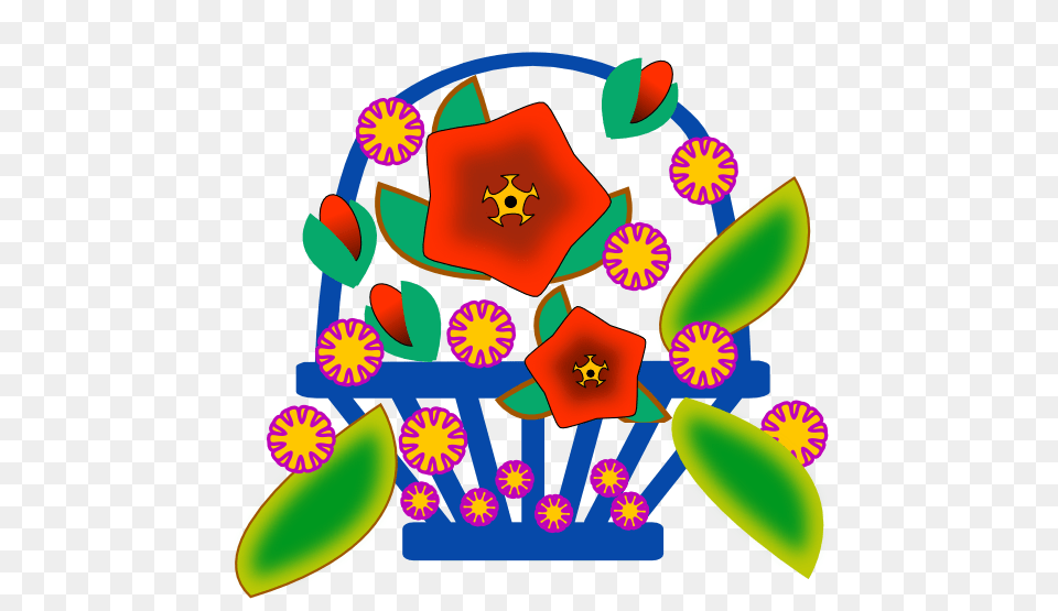 Download Flowers In Basket Clipart Basket Clip Art Basket, Anther, Plant, Flower, Petal Png