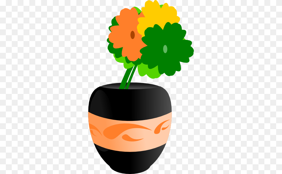 Download Flowers In Black Vase Clipart, Jar, Plant, Potted Plant, Pottery Png Image