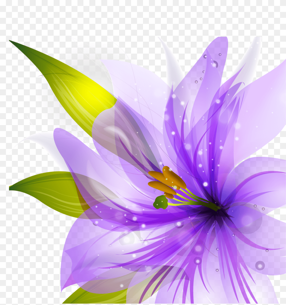 Download Flowers Vectors Image And Clipart Flowers Vector Hd, Flower, Plant, Purple, Anther Free Transparent Png