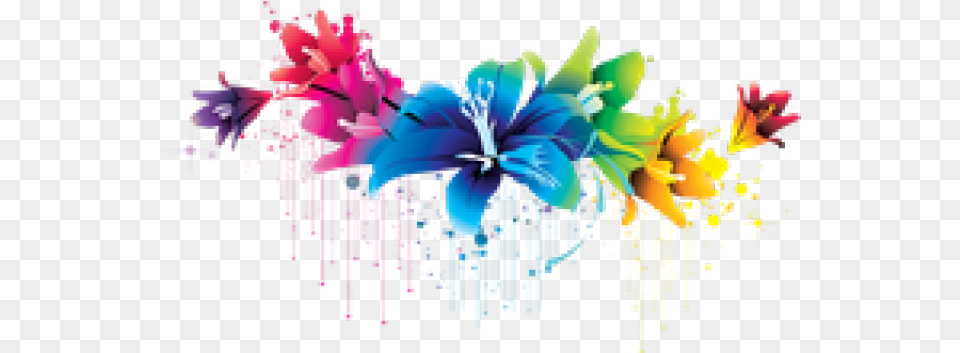 Download Flowers Vectors Transparent Images Blue Colorful Flowers, Art, Floral Design, Graphics, Pattern Png Image