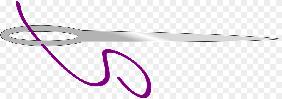 Download For Sewing Needle In High Resolution Needle And Purple Thread, Scissors, Blade, Shears, Weapon Free Transparent Png