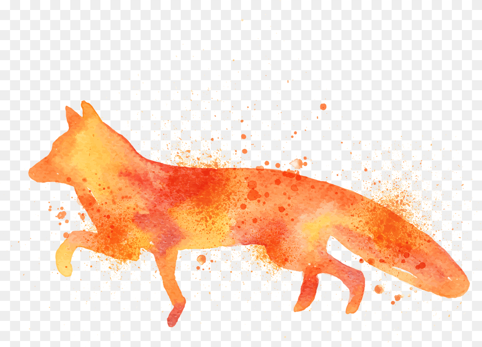 Download Fox Drawing Art Watercolor Fox Drawing, Animal, Gecko, Lizard, Reptile Free Png