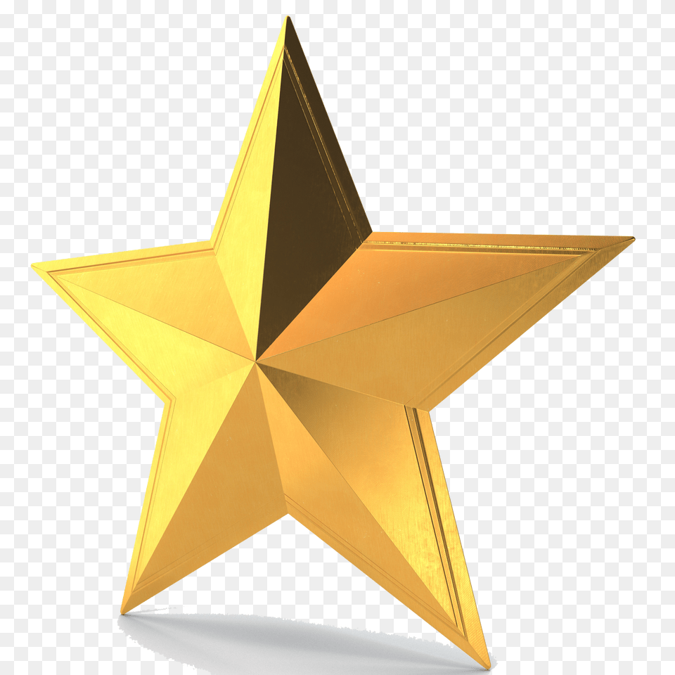 Download 3d Gold Star Pic Gold Star 3d, Star Symbol, Symbol, Cross Free Png