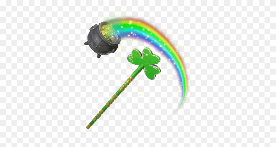 Download Free Battle Royale Pickaxe Green Fortnite Fortnite Pot O Gold Pickaxe, Light, Lamp, Lighting Png