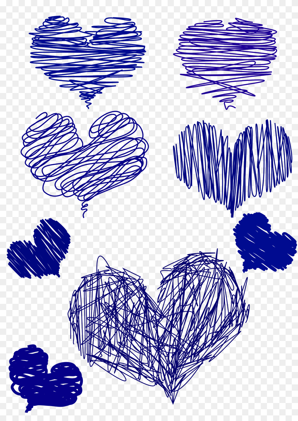 Download Blue Hand Drawn Heart Dlpngcom Hand Drawn Blue Hearts, Art, Plant Free Png