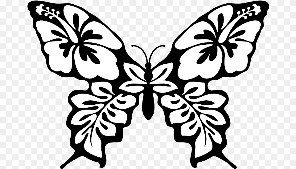 Download Butterfly Flower Line Art Dlpngcom Easy Drawings Of Butterflies, Stencil, Pattern, Graphics Free Transparent Png
