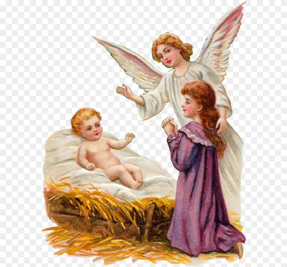 Christ Of Scene Jesus Nativity Religion Christmas Jesus, Angel, Person, Baby, Face Free Png Download