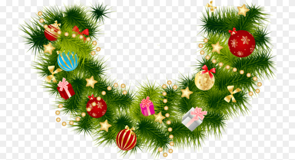 Download Free Christmas Pine Branch Garland With Christmas Garland Vector, Wreath, Plant Png