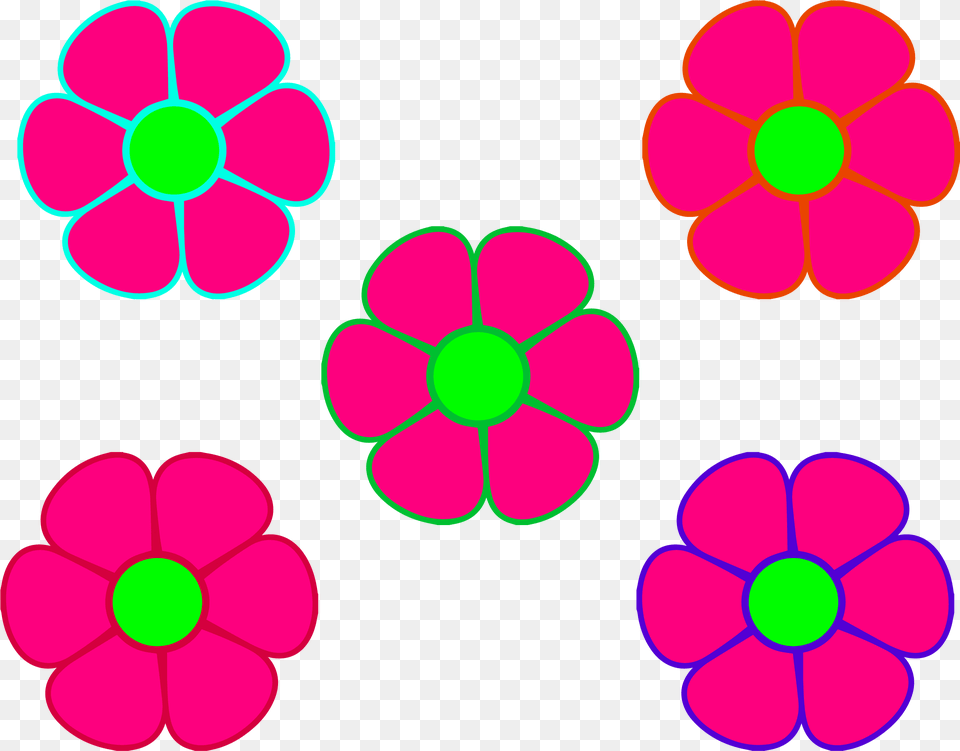 Clipart Flowers 5 Flowers Clipart, Anemone, Flower, Plant, Purple Free Png Download