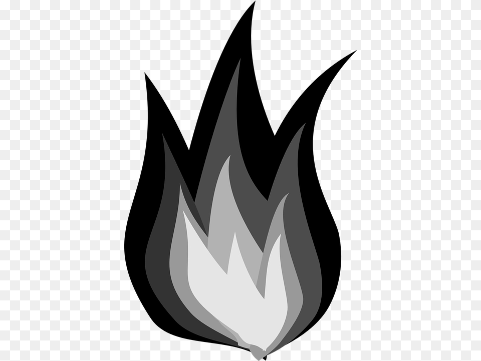 Download Fire Flames Burn Vector Graphic Heat Clipart Black And White, Symbol, Logo, Animal, Fish Free Png