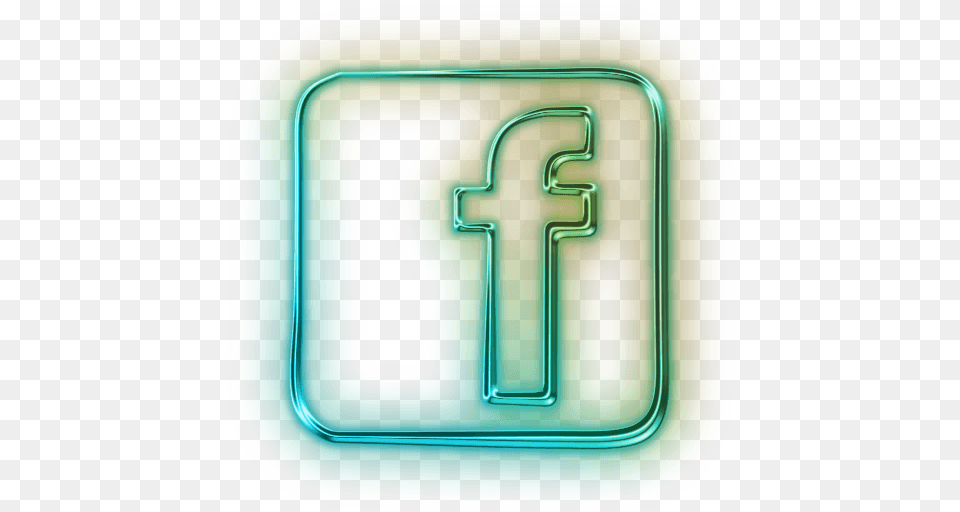 Download Glowing Green Neon Icon Social Media Logos Facebook For Picsart, Text, Symbol Free Png