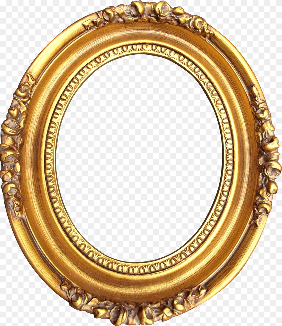 Download Hd A Vintage Gold Washed Wood Gesso Oval Oval Gold Frame, Photography, Accessories, Jewelry, Locket Free Png
