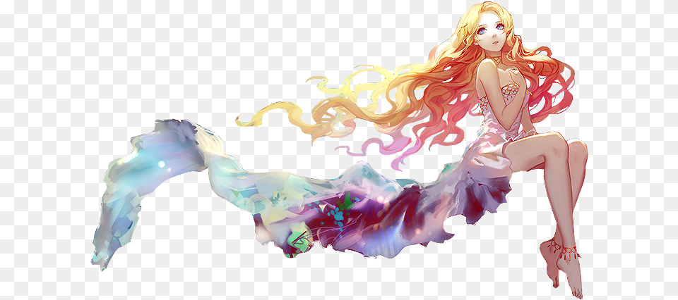 Download Free Blonde Anime Girl Goddess, Adult, Female, Person, Woman Png Image