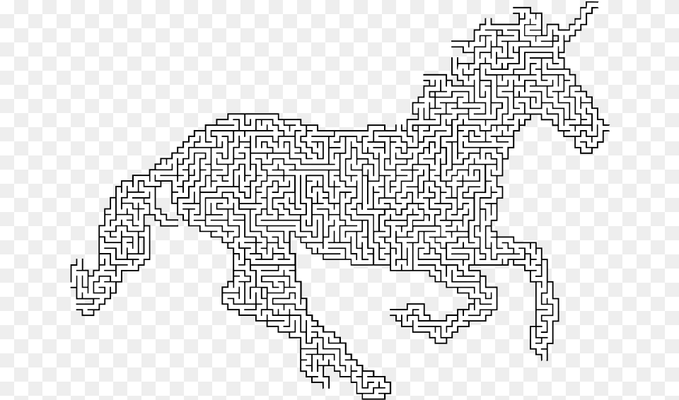Download Magical Unicorn Silhouette No Stars Maze Maze With Unicorn, Qr Code, Stencil Free Transparent Png