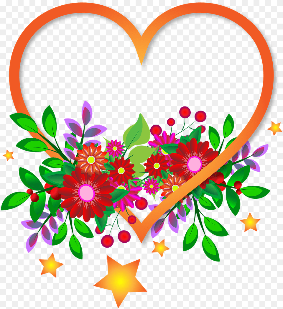 Download Free Photo Of Heartflowerssigntransparent Love Wedding Photo Frame, Art, Floral Design, Graphics, Pattern Png Image